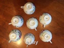 Exceptional Antique Hand-Painted Porcelain Tea & Dessert Set, Flowers PRICE DROP