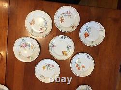 Exceptional Antique Hand-Painted Porcelain Tea & Dessert Set, Flowers PRICE DROP