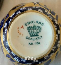 Exquisite Antique Vintage Coalport Imari Demitasse Cup Saucer Gold Cobalt Blue