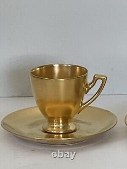 Exquisite Gold Tiffany Cappuccino Espresso Tea Cup And Saucer Set Signed Limited