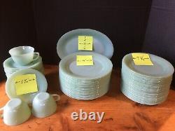 Fire King Jadeite, Jane Ray Luncheon plates, Salad plates, Tea Cups and Saucers