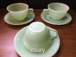 Fire King Jadeite, Jane Ray Luncheon plates, Salad plates, Tea Cups and Saucers
