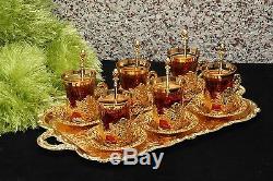 First Quality Traditional Handmade Turkish Ottoman Antique Copper Tea Set