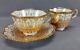 Flight Barr Worcester Apricot & Gold Paneled Floral Tea Cup & Saucer Trio C