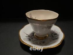 Foley EB 1850 Pale Blue Black Rose Fine Bone Chine From England