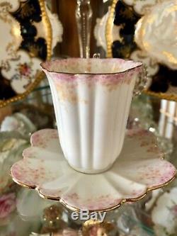 Foley Pre Shelley Wileman CUP & SAUCER RARE Antique 1893 Dainty Pink Empire Ivy