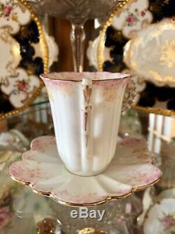 Foley Pre Shelley Wileman CUP & SAUCER RARE Antique 1893 Dainty Pink Empire Ivy