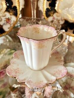 Foley Pre Shelley Wileman CUP & SAUCER RARE Antique 1893 Dainty Pink Empire Ivy
