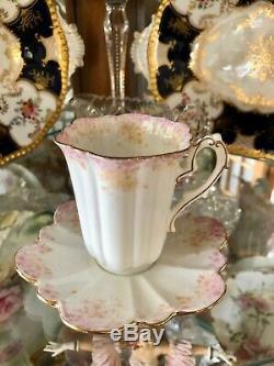 Foley Pre Shelley Wileman CUP & SAUCER RARE Antique 1893 Dainty Pink Empire Ivy