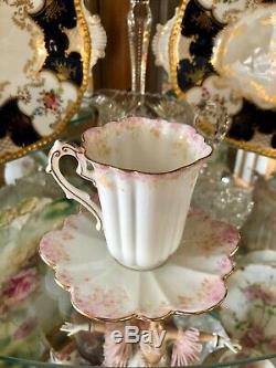 Foley Pre Shelley Wileman CUP & SAUCER RARE Antique 1893 Dainty Pink Empire Ivy