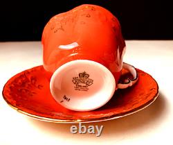 Four AYNSLEY Tea Cup & Saucer English Bone China 8PC Set Total Very RARE