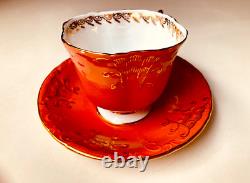 Four AYNSLEY Tea Cup & Saucer English Bone China 8PC Set Total Very RARE