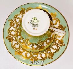 Four AYNSLEY Tea Cup & Saucer English Bone China 8PC Set Total Very RARE