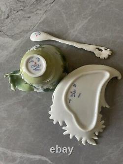 Franz Porcelain Ladybug Teacup, Saucer, Spoon, Mint Condition