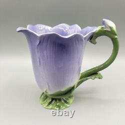 Franz Porcelain Purple Periwinkle Flowerama Teacup & Saucer Japan Rare HTF