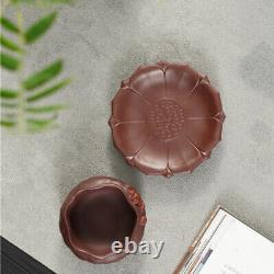 Full Handmade Tea Cup With Coaster Lotus Carved Real Yixing Zisha Master Cup Mat