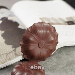 Full Handmade Tea Cup With Coaster Lotus Carved Real Yixing Zisha Master Cup Mat