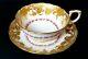 Gorgeous Antique H & Co England Hand Painted Porcelain Roses Gold Tea Cup Saucer