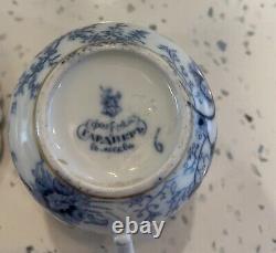 Gardner Antique Russian Imperial Porcelain White Blue Floral Tea Cup Saucer