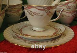 Germany Tettau porcelain Tea pair saucer plate Vintage gold plated 3 pcs Decor