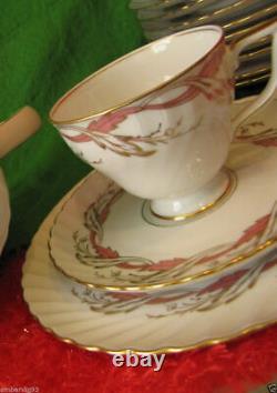 Germany Tettau porcelain Tea pair saucer plate Vintage gold plated 3 pcs Decor