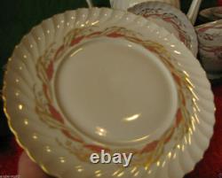 Germany Tettau porcelain Tea pair saucer plate Vintage gold plated 3 pcs Decor