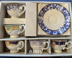 Giovanni Valentino Set Of 5 Tea Cups and Saucers. NEW