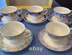 Giovanni Valentino Set Of 5 Tea Cups and Saucers. NEW