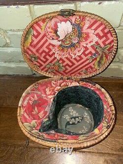 Gorgeous Antique Chinese Rose Medallion Tea Pot & (1) Cups In Wicker Case