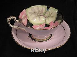 Gorgeous Paragon Tea Cup And Saucer, Black and Pink