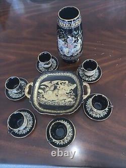 Greek Gods Goddesses Tea Cup & Saucer Set Greek God 24k Gold Trim Hand Painted