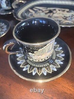 Greek Gods Goddesses Tea Cup & Saucer Set Greek God 24k Gold Trim Hand Painted