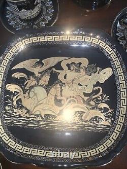 Greek Gods Goddesses Tea Cup & Saucer Set Greek God 24k Gold Trim Hand Painted