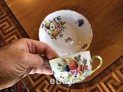 HEREND HUNGARY FRUITS AND FLOWERS Tea CUP AND SAUCER Read All This