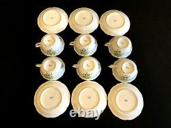 HEREND PORCELAIN HANDPAINTED TEA CUP AND SAUCER WITH ROSEHIP PATTERN (6pcs.)