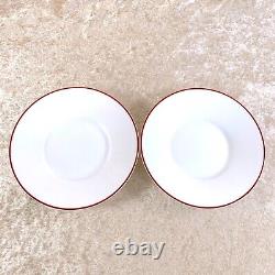 HERMES PARIS Tea Cup & Saucer Porcelain Rythme RHYTHM RED 2 Sets withBox