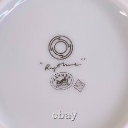 HERMES PARIS Tea Cup & Saucer Porcelain Rythme RHYTHM RED x 2 Sets