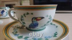HERMES Tea Cup & Saucer French Porcelain Toucans Bird Tableware Coffee No box