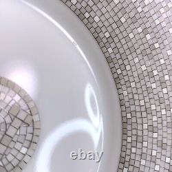 HERMES Tea Cup Saucer Mosaique Au 24 Platinum 2 Sets Porcelain Tableware withCase