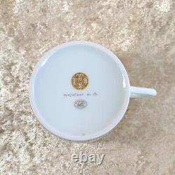 HERMES Tea Cup & Saucer Mosaique au 24 Gold French Porcelain withBox