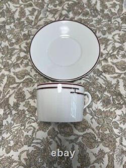 HERMES Tea Cup & Saucer Rythme RHYTHM RED GREEN 2 of Set WithBOX