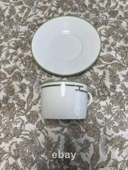 HERMES Tea Cup & Saucer Rythme RHYTHM RED GREEN 2 of Set WithBOX