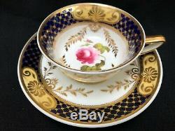 H & R DANIEL Etruscan shape tea cup & saucers angular handle pattern 3824