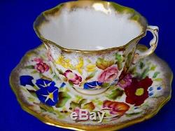 Hammersley & Co QUEEN ANNE Hand Painted Flowers Bone China Cup & Saucer