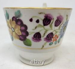 Hand Decorated, Unmarked British Porcelain Tea Cup & Saucer c. 1825