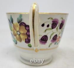 Hand Decorated, Unmarked British Porcelain Tea Cup & Saucer c. 1825