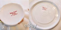 Haviland Limoges Cups Saucers Double Gold Schleiger 319 Rose Drape 2 Sets