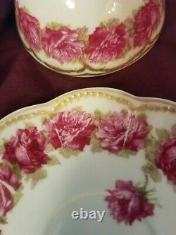 Haviland Limoges Tea Cup and Saucer Dark Rose Excellent