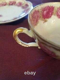 Haviland Limoges Tea Cup and Saucer Dark Rose Excellent