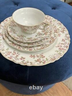 Haviland Limoges china 8 Place settings of 5 Pattern Is Trellis